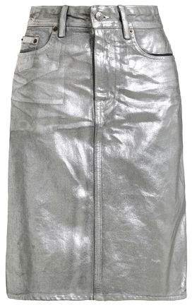 Metallic Denim Skirt