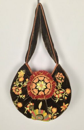 IPA NIMA Anthropologie Embroidered Floral Bag Handmade Fringe Velvet Brown | eBay