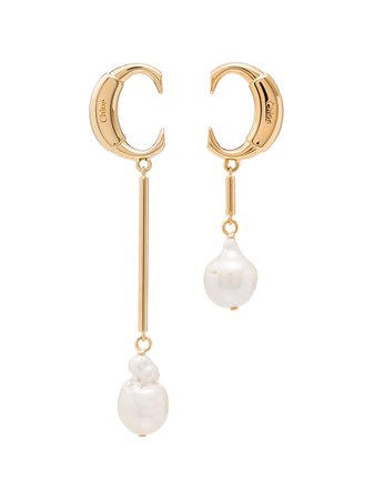 CHLOÉ Darcey baroque-pearl drop earrings