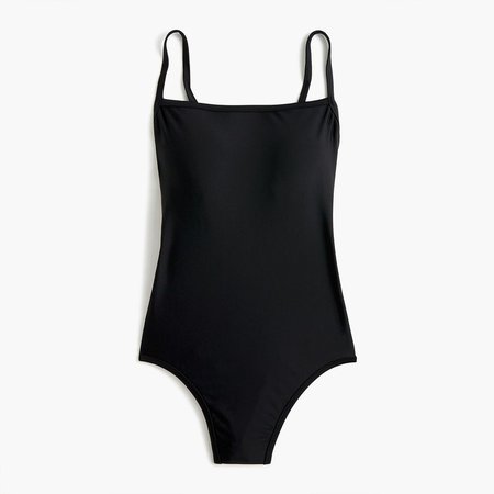 Square-neck one-piece swimsuit