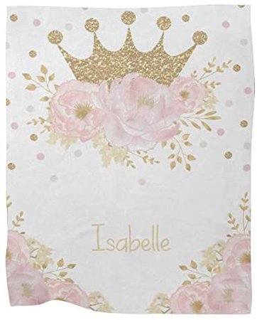 Amazon.com: Pink Rose Queen Baby Girl Blankets with Name Custom Personalzied Baby Nursery Super Soft Fleece Blanket for Boy Girl Birthday 30x40 Inches : Baby