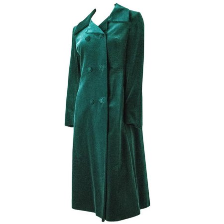 50s Green Silk Velvet Coat