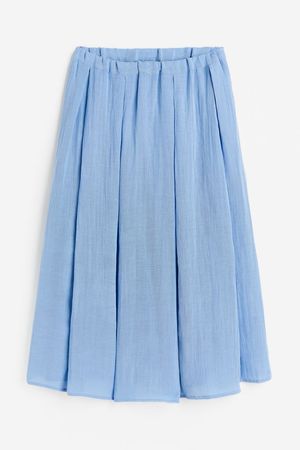 Wide-cut Twill Skirt - Blue - Ladies | H&M US