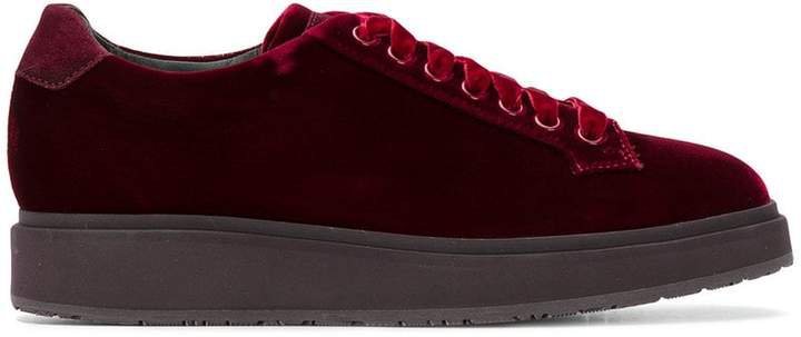 velvet lace-up sneakers