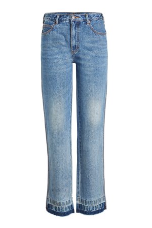 Relaxed Jeans with Fringed Ankles Gr. 26