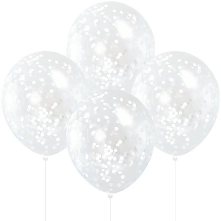 6 White Confetti Balloons Hen Party Balloons Wedding | Etsy