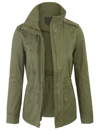 KOGMO - KOGMO Womens Zip Up Military Anorak Safari Jacket Coat - Walmart.com