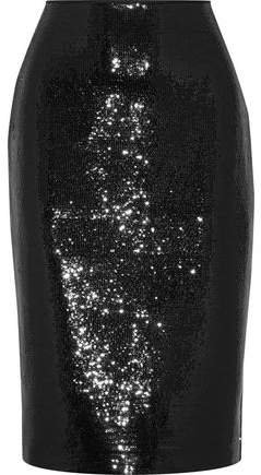 Sequined Crepe Pencil Skirt