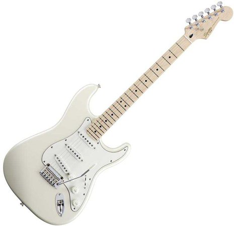 Fender Squier Deluxe Stratocaster Electric Guitar - Pearl White Metallic Maple Finish