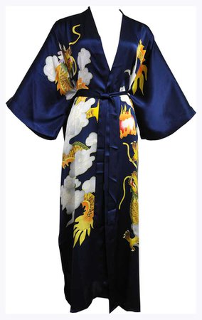 Dark-Blue + Yellow Kimono