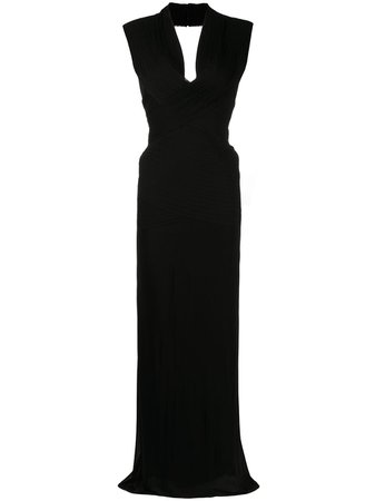 Shop Herve L. Leroux open-back fishtail gown with Express Delivery - FARFETCH