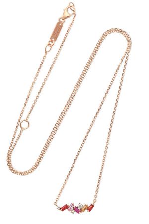 Suzanne Kalan | 18-karat rose gold, sapphire and diamond necklace | NET-A-PORTER.COM