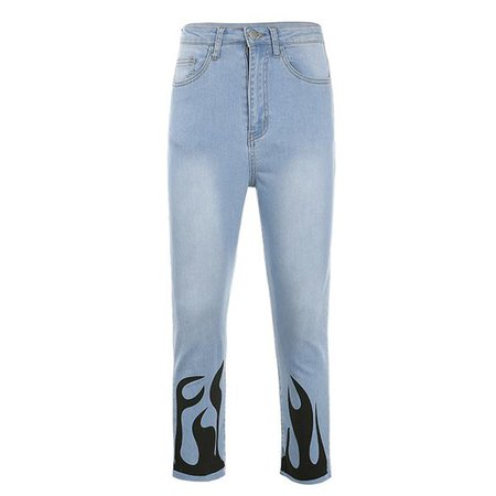 flame fire jeans