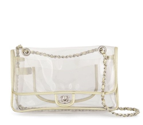 vintage clear chanel purse, farfetch