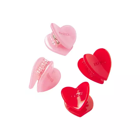 MINI HEART HAIR CLIP S PACK SKIMS | BABY PINK/RUBY