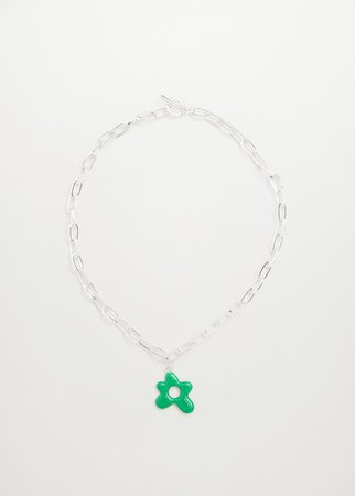 Flower link necklace - Women | Mango USA