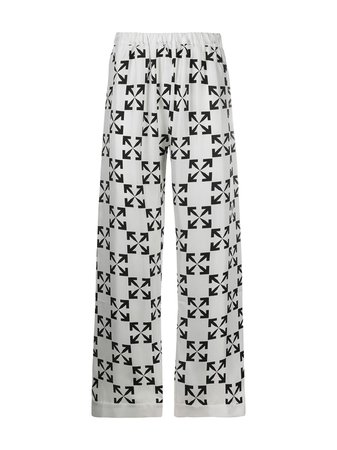 Off-White Arrows Print Silk Pyjamas - Farfetch