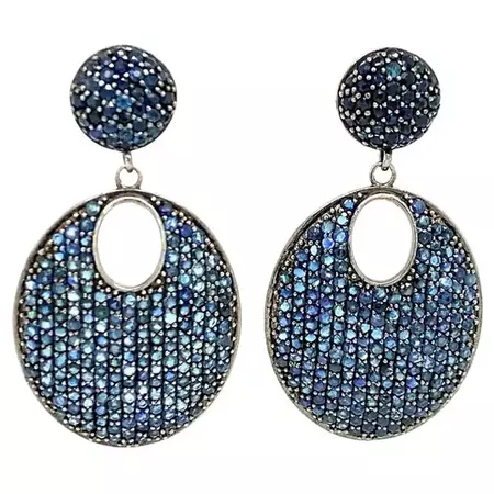 Lucea New York Blue Sapphire Drop Earrings For Sale at 1stDibs