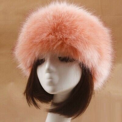 Women Lady Russian Fluffy Fox Fur Hat Headband Winter Earwarmer Ski Hat Snow Cap | eBay