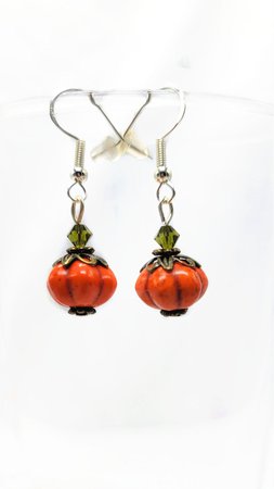 Pumpkin Earrings Pumpkin Jewelry Orange Pumpkins Festive | Etsy