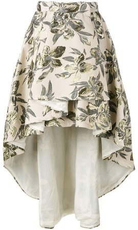 asymmetric printed skirt