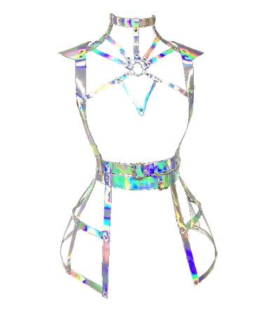 Holographic Body Harness with Skirt (HVST edit)