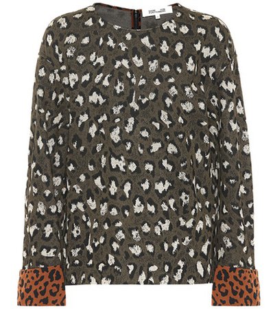 Leopard-print jacquard sweatshirt