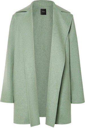 Wool And Cashmere-blend Coat - Light green