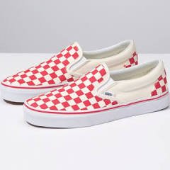 Vans Primary Check Slip-On (Racing Red/Off White)
