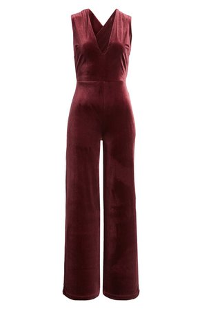 Lulus Best of Luxe Velvet Backless Jumpsuit | Nordstrom