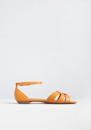 Chelsea Crew Skip a Beat Ankle Strap Flat Mustard | ModCloth