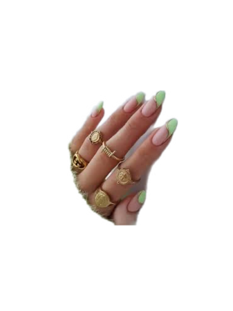 mint green pink manicure
