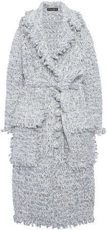 Dolce & Gabbana Frilled Crochet-Knit Coat