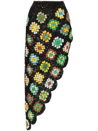 Ashish patchwork crochet asymmetric skirt $1,610 - Buy Online AW19 - Quick Shipping, Price