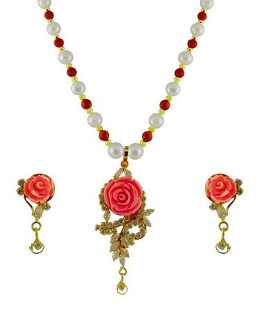 coral pendant sets necklace - Google Search
