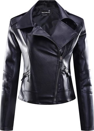 Amazon.com: GETUBACK Vintage Women's Slim Biker Motorcycle PU Leather Zipper Jacket Punk Rock Black SIZE 14 : Clothing, Shoes & Jewelry