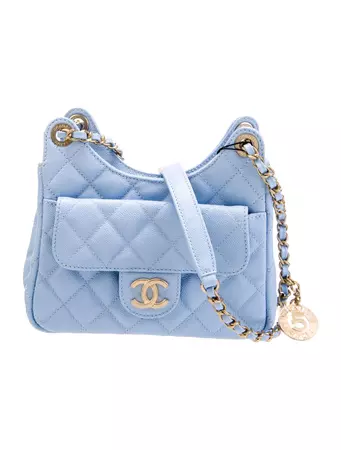 Chanel Small Wavy Caviar Hobo w/Tags - Blue Hobos, Handbags - CHA939287 | The RealReal