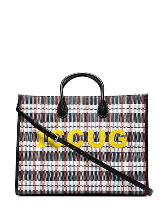 Gucci ICCUG Embroidery Checked Tote - Farfetch