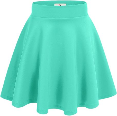 Womens A-Line Flared Skater Skirt Reg & Plus Size- Made In USA,Mint,3X