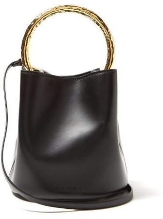 Pannier Leather Bucket Bag - Womens - Black