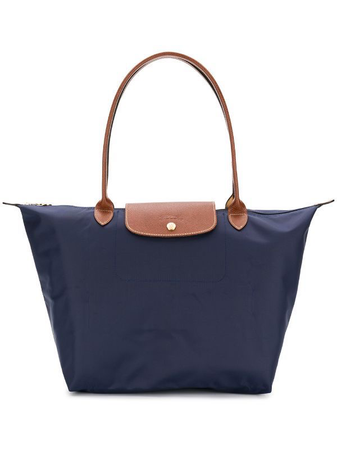 long champ medium tote bag navy blue