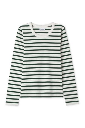 Kate Striped Long Sleeve - Green - Tops - Weekday GB