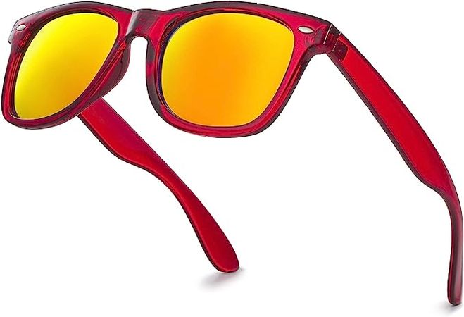 Amazon.com: Retro Rewind Translucent Frame Colorful Neon 80s Sunglasses for Men Women - Reflective Mirrored Lens : Clothing, Shoes & Jewelry