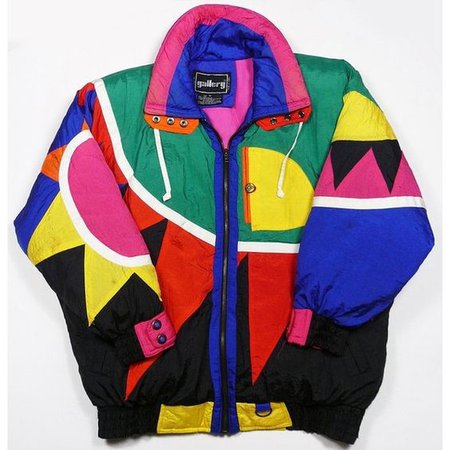 Neon colorblock ski jacket