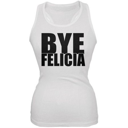 Bye Felicia White Juniors Soft Tank Top