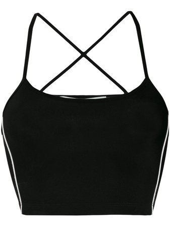 Black Off-White Back Crisscross Cropped Top | Farfetch.com