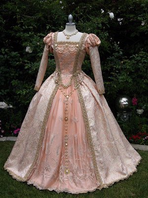 pastel pink renaissance victorian gown