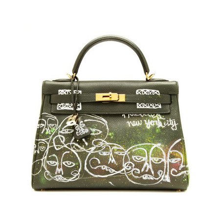 Hermès Kelly Bag with Haculla Graffiti leather handbags