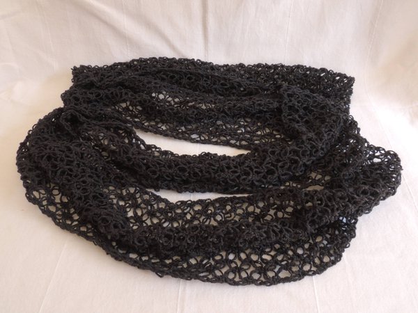 Soft dark grey wool scarf crochet stitch witch  $35.00 upjusts