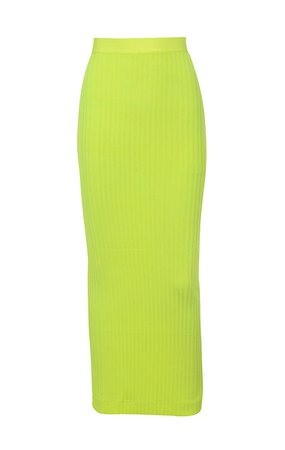 'Eve' Neon Lime Bandage Rib Maxi Skirt